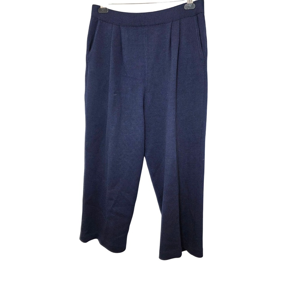 ST. John Basic Santana Regency Dark Blue Office Knit Elastic‎ Waist Wide Size 8